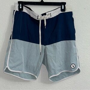 Vuori Men’s 30 Cruise Board Shorts Blue 7.5” Inseam Drawstring V314 color block